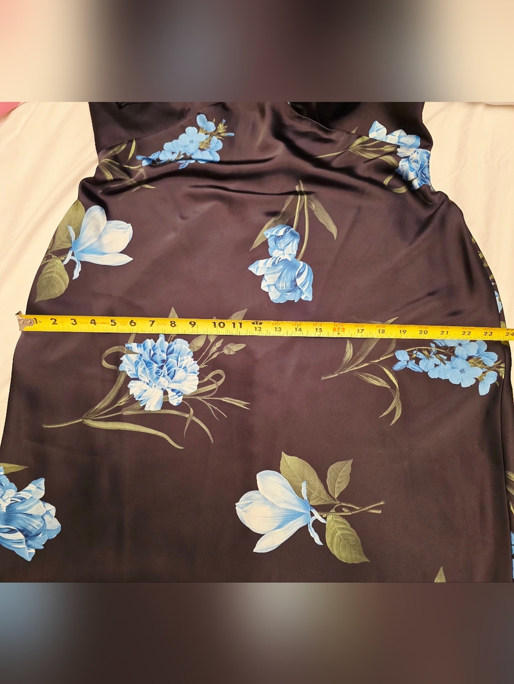 NWOT Sachin + Babi Floral Navy Blue A-Line, V-Neck Maxi Dress W/ Straps Sz 14 - Picture 11 of 14
